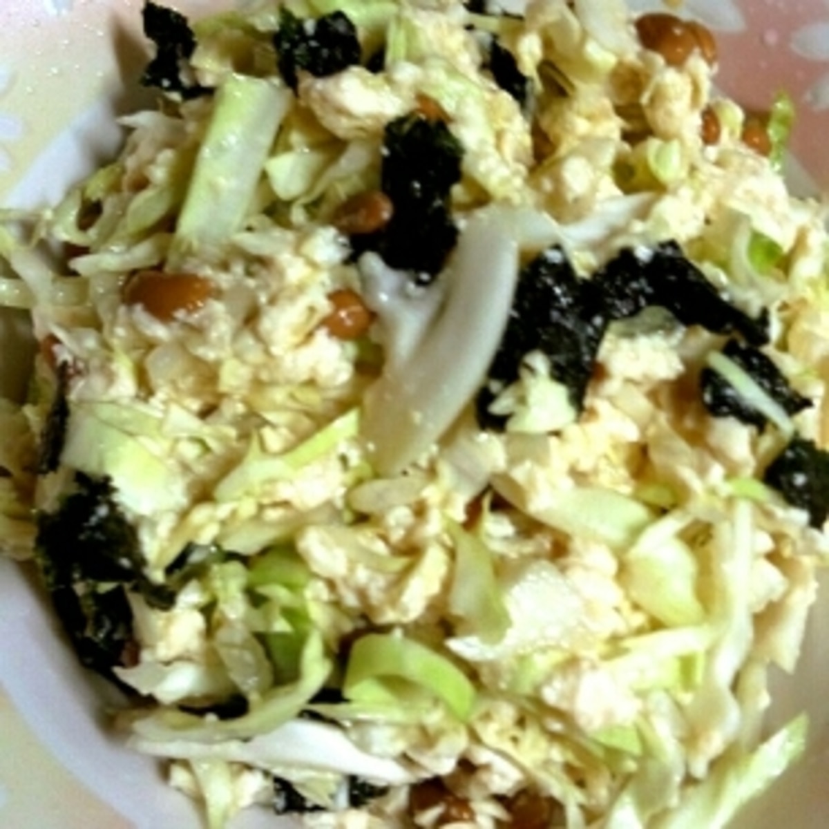 簡単 キャベツと納豆と豆腐のねばとろサラダ レシピ 作り方 By ゆぅふ 楽天レシピ